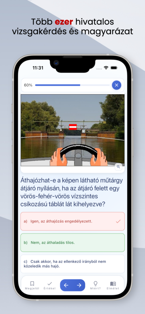 Kisgéphajó és vitorlás kishajó vizsgafelkészítő app