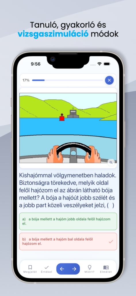 Kisgéphajó és vitorlás kishajó vizsgafelkészítő app hivatalos vizsgakérdésekkel